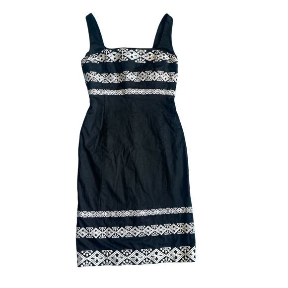 White House Black Market Dresses & Skirts - White House Black Market Black White Cotton Midi Dress Size 0 NWT